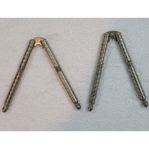 Vintage HMQ Silver Hinged Nut & Shell Cracker 1940s NY US Lot Of 2
